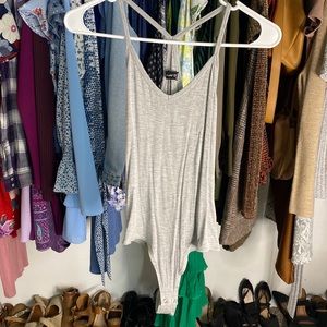 Gray Racerback Bodysuit | Size : M